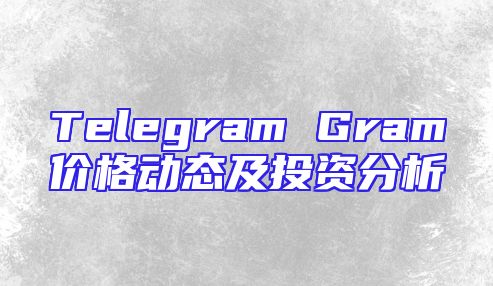 Telegram Gram价格动态及投资分析