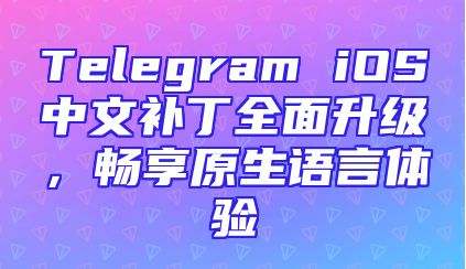 Telegram iOS中文补丁全面升级，畅享原生语言体验