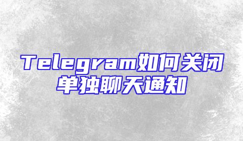 Telegram如何关闭单独聊天通知
