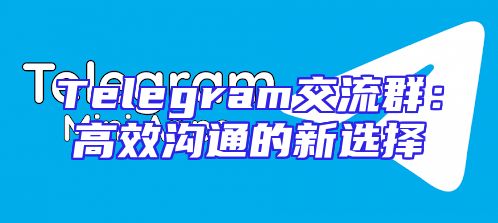 Telegram交流群：高效沟通的新选择