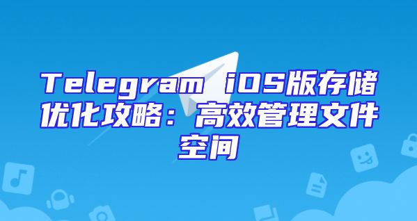 Telegram iOS版存储优化攻略：高效管理文件空间
