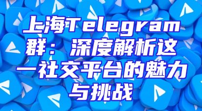 上海Telegram群：深度解析这一社交平台的魅力与挑战