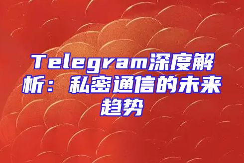 Telegram深度解析：私密通信的未来趋势