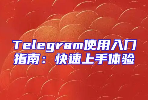 Telegram使用入门指南：快速上手体验