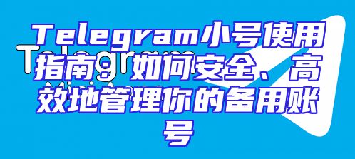 Telegram小号使用指南：如何安全、高效地管理你的备用账号
