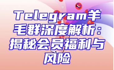 Telegram羊毛群深度解析：揭秘会员福利与风险