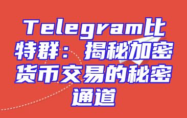 Telegram比特群：揭秘加密货币交易的秘密通道