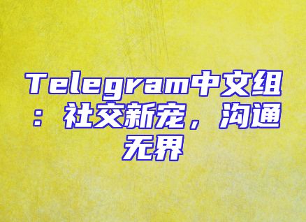 Telegram中文组：社交新宠，沟通无界