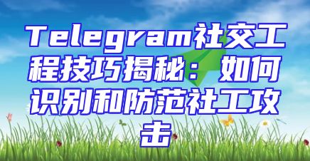 Telegram社交工程技巧揭秘：如何识别和防范社工攻击