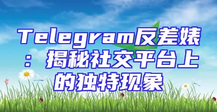 Telegram反差婊：揭秘社交平台上的独特现象