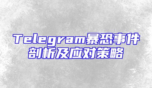 Telegram暴恐事件剖析及应对策略