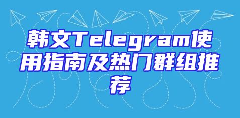 韩文Telegram使用指南及热门群组推荐