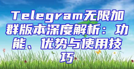 Telegram无限加群版本深度解析：功能、优势与使用技巧