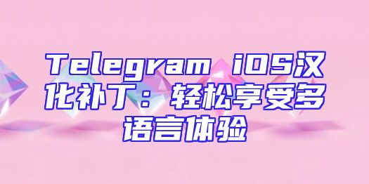 Telegram iOS汉化补丁：轻松享受多语言体验