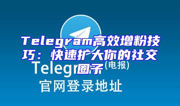 Telegram高效增粉技巧：快速扩大你的社交圈子