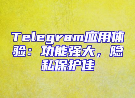 Telegram应用体验：功能强大，隐私保护佳