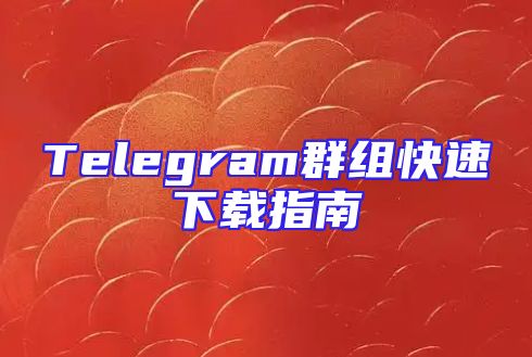 Telegram群组快速下载指南