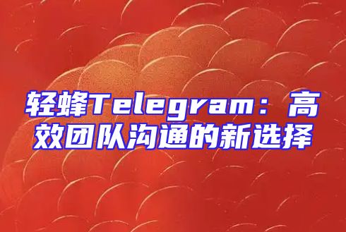 轻蜂Telegram：高效团队沟通的新选择