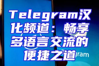 Telegram汉化频道：畅享多语言交流的便捷之道