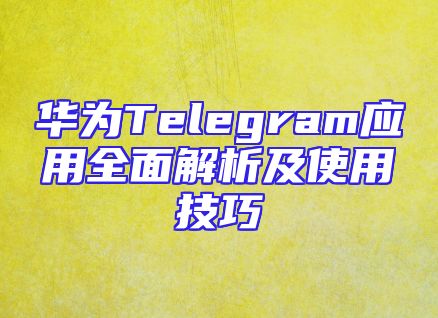华为Telegram应用全面解析及使用技巧