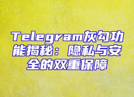 Telegram灰勾功能揭秘：隐私与安全的双重保障