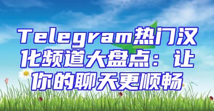 Telegram热门汉化频道大盘点：让你的聊天更顺畅