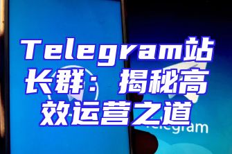Telegram站长群：揭秘高效运营之道