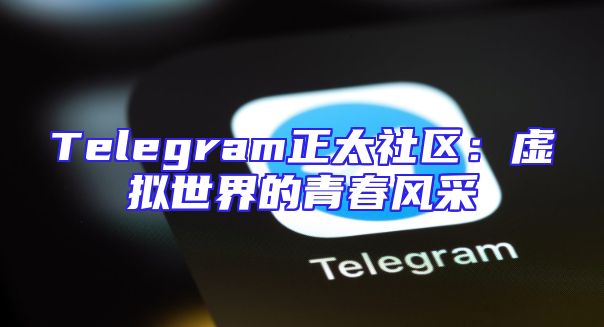 Telegram正太社区：虚拟世界的青春风采