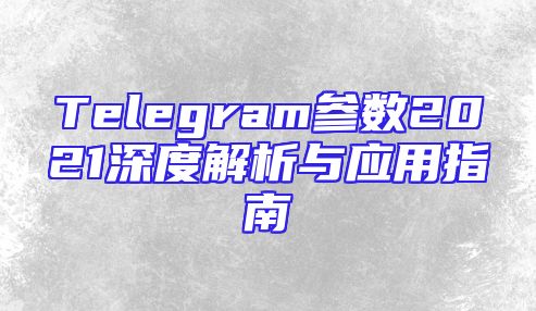Telegram参数2021深度解析与应用指南