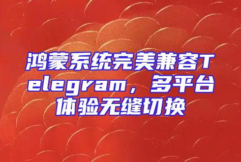 鸿蒙系统完美兼容Telegram，多平台体验无缝切换