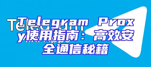 Telegram Proxy使用指南：高效安全通信秘籍