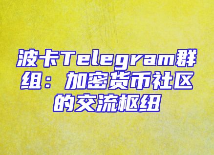 波卡Telegram群组：加密货币社区的交流枢纽