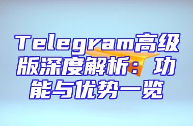 Telegram高级版深度解析：功能与优势一览