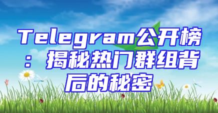 Telegram公开榜：揭秘热门群组背后的秘密