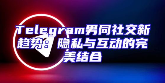 Telegram男同社交新趋势：隐私与互动的完美结合