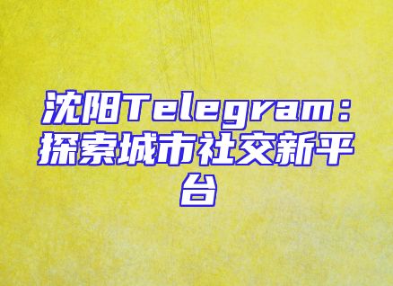 沈阳Telegram：探索城市社交新平台