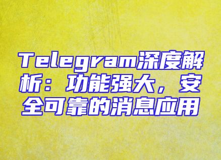 Telegram深度解析：功能强大，安全可靠的消息应用