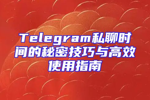 Telegram私聊时间的秘密技巧与高效使用指南