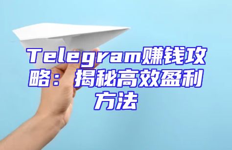 Telegram赚钱攻略：揭秘高效盈利方法
