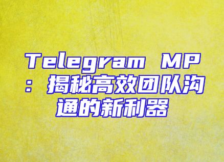 Telegram MP：揭秘高效团队沟通的新利器
