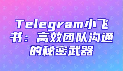 Telegram小飞书：高效团队沟通的秘密武器