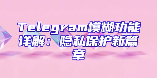 Telegram模糊功能详解：隐私保护新篇章