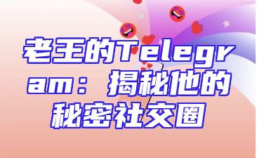 老王的Telegram：揭秘他的秘密社交圈