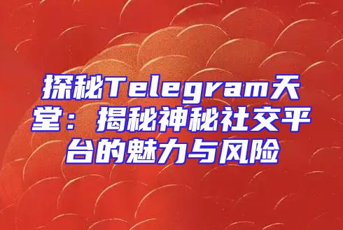 探秘Telegram天堂：揭秘神秘社交平台的魅力与风险