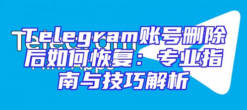 Telegram账号删除后如何恢复：专业指南与技巧解析