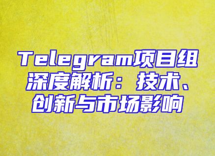 Telegram项目组深度解析：技术、创新与市场影响