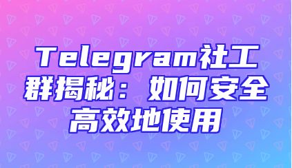 Telegram社工群揭秘：如何安全高效地使用