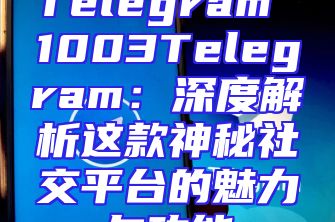 Telegram 1003Telegram：深度解析这款神秘社交平台的魅力与功能