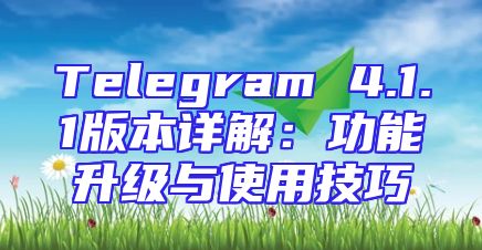 Telegram 4.1.1版本详解：功能升级与使用技巧