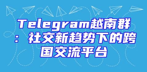 Telegram越南群：社交新趋势下的跨国交流平台